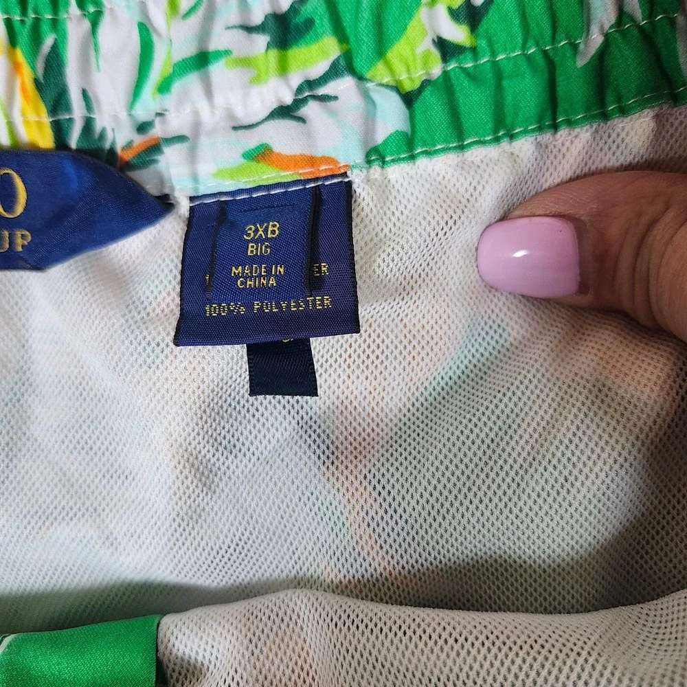 Polo Ralph Lauren Swim Trunks Tropical Floral Green Board‎ Shorts 3XB Big